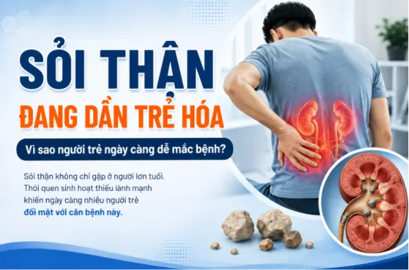 Sỏi thận đang dần trẻ hóa: Vì sao người trẻ ngày càng dễ mắc bệnh?